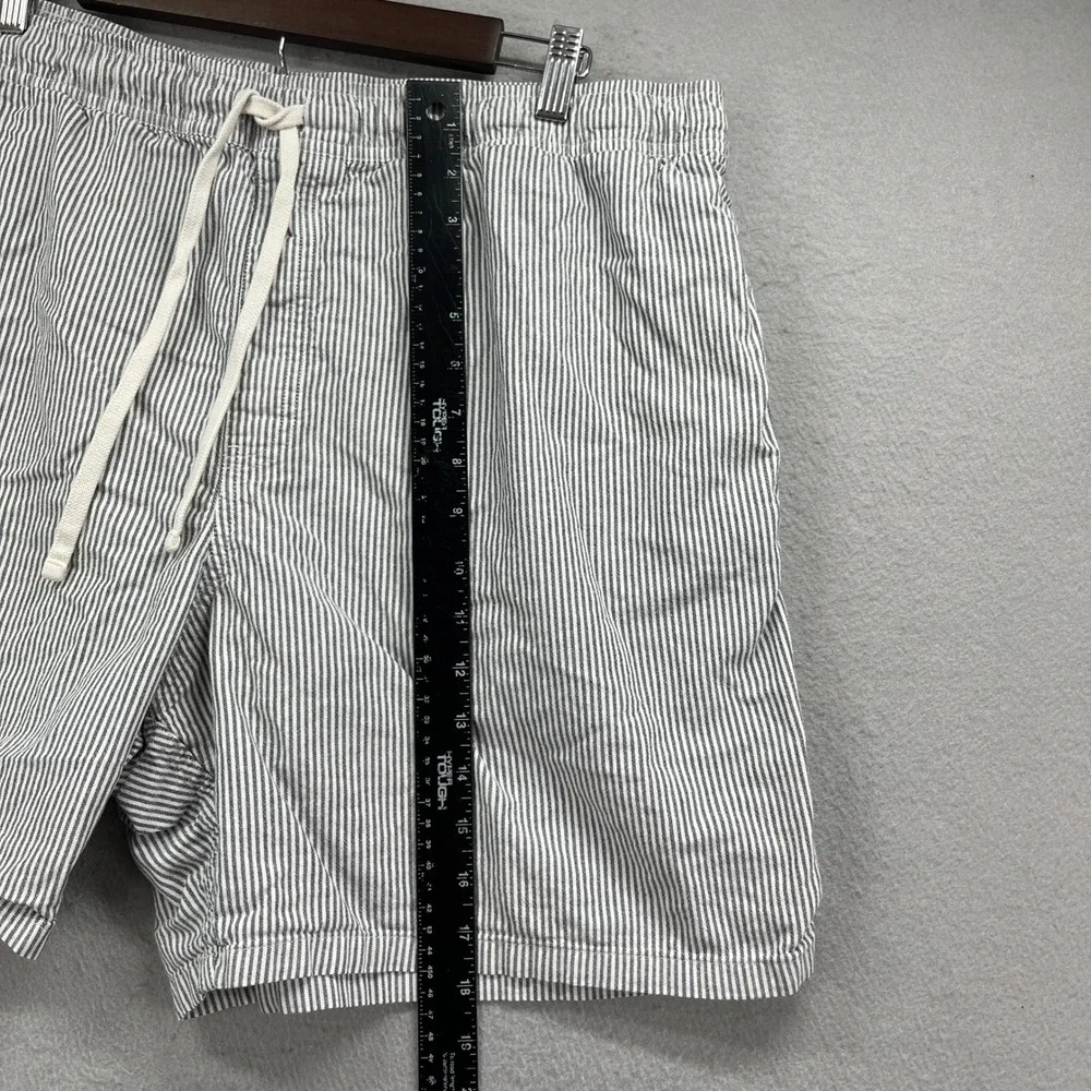 J Crew Oxford Shorts Mens XXL Gray White Striped Organic Cotton Preppy Oarsman